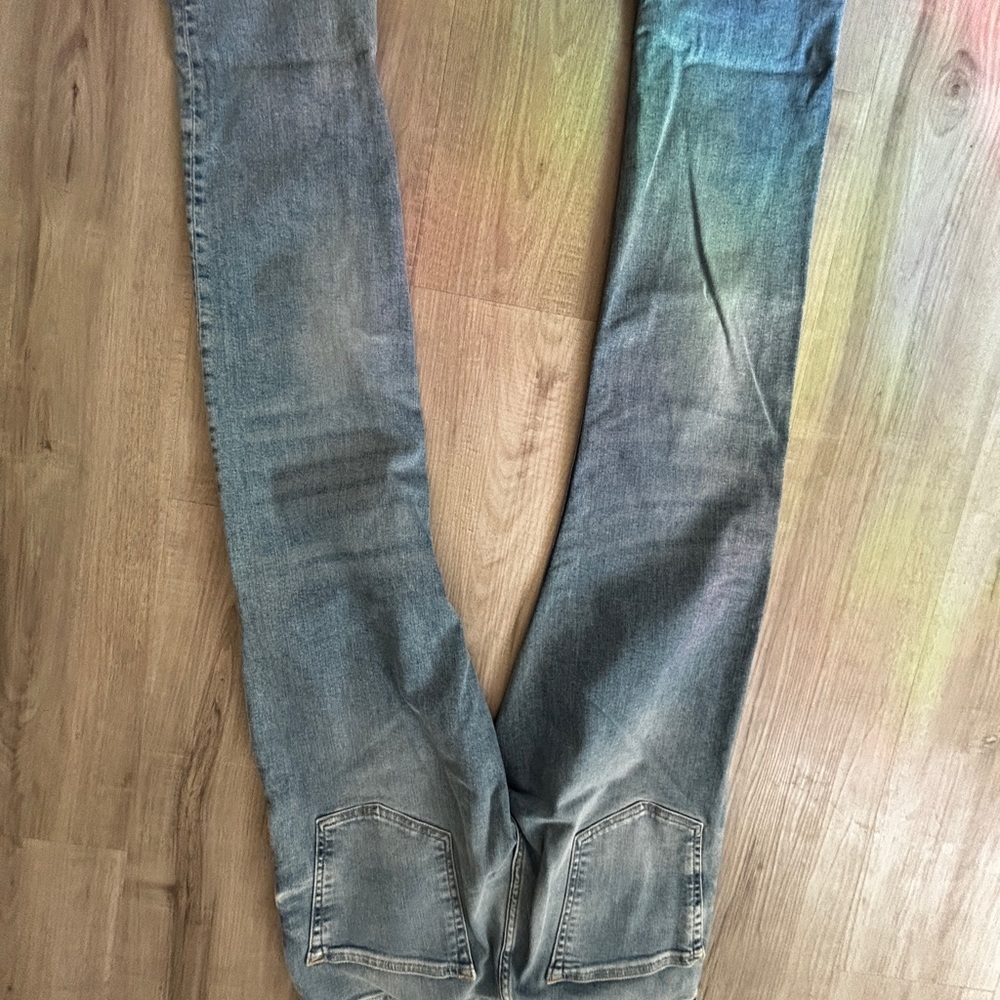 Zara Blue Slim Straight Jeans with Vintage Look